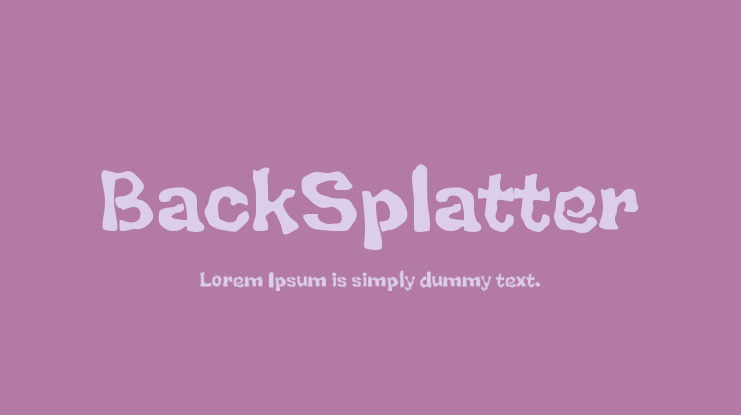 BackSplatter Font