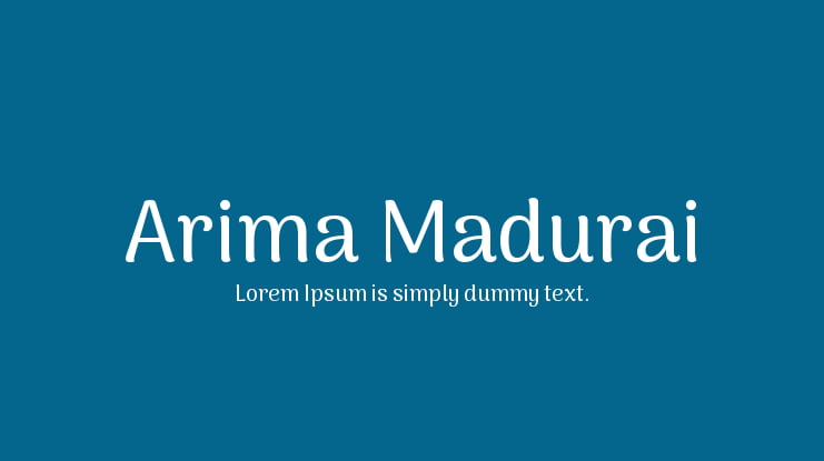 Arima Madurai Font Family