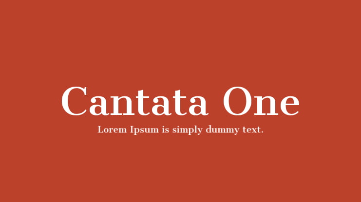 Cantata One Font