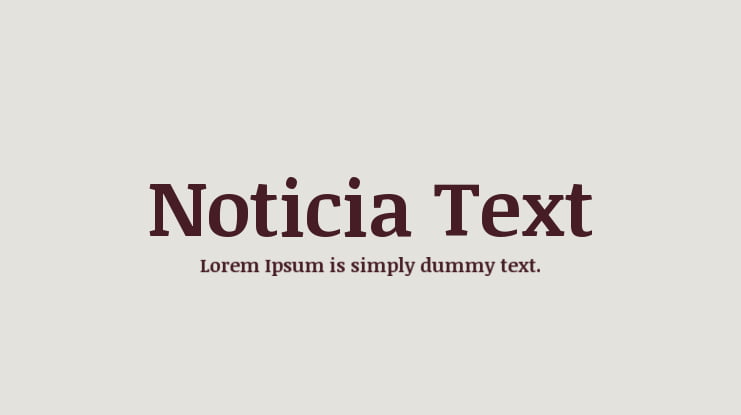 Noticia Text Font Family