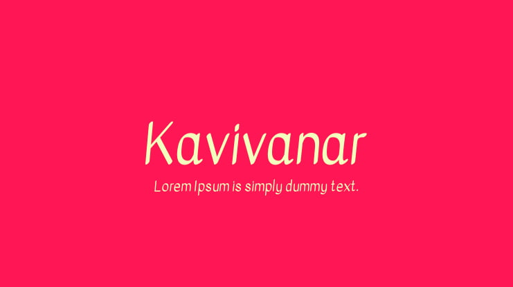 Kavivanar Font