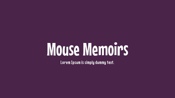 Mouse Memoirs Font