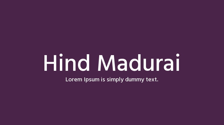 Hind Madurai Font Family