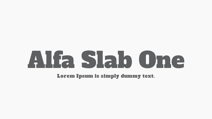 Alfa Slab One Font