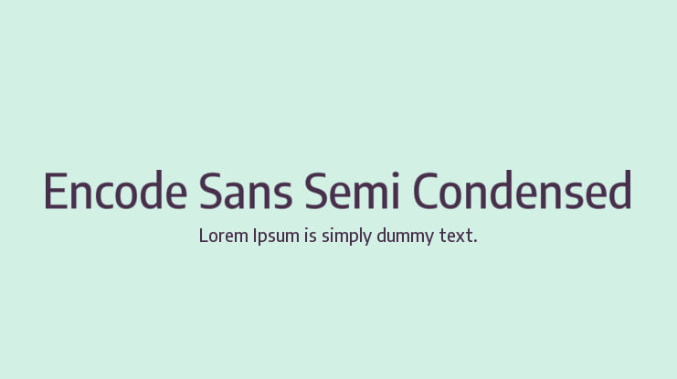 Encode Sans Semi Condensed Font Family
