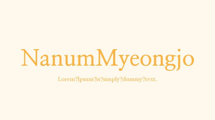 NanumMyeongjo Font Family