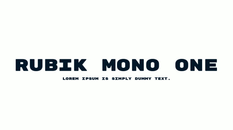 Rubik Mono One Font