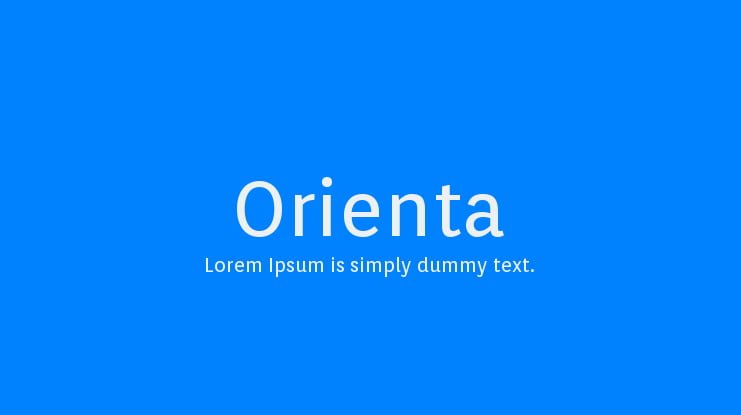 Orienta Font Family