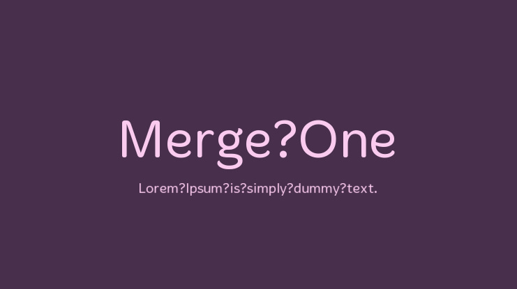 Merge One Font