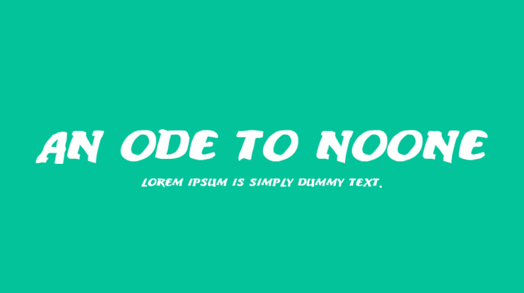 An ode to noone Font
