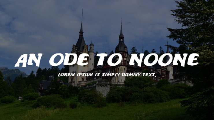 An ode to noone Font