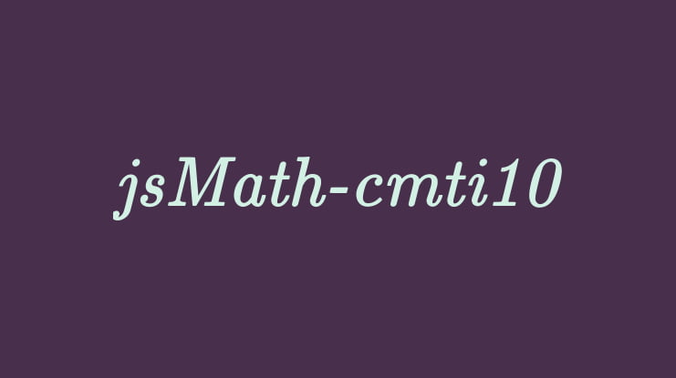 jsMath-cmti10 Font