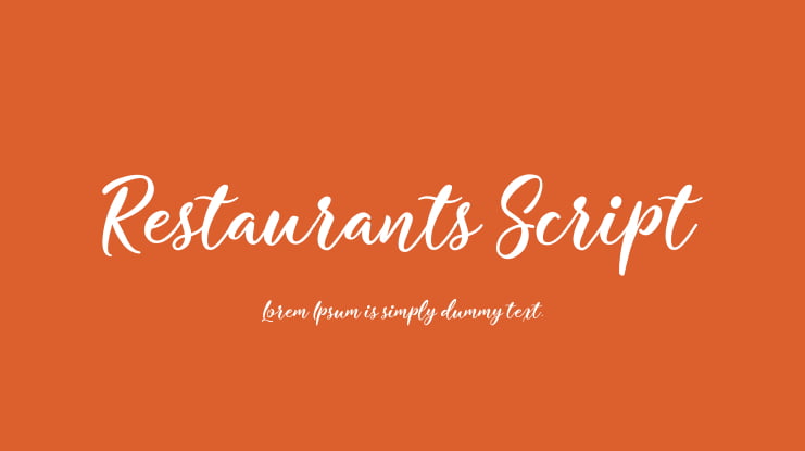Restaurants Script Font