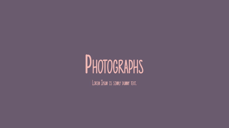 Photographs Font