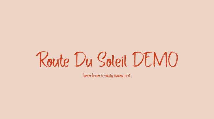 Route Du Soleil DEMO Font