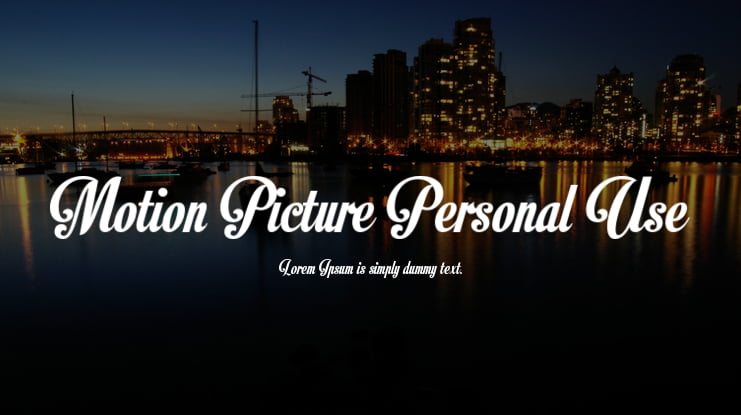Motion Picture Personal Use Font