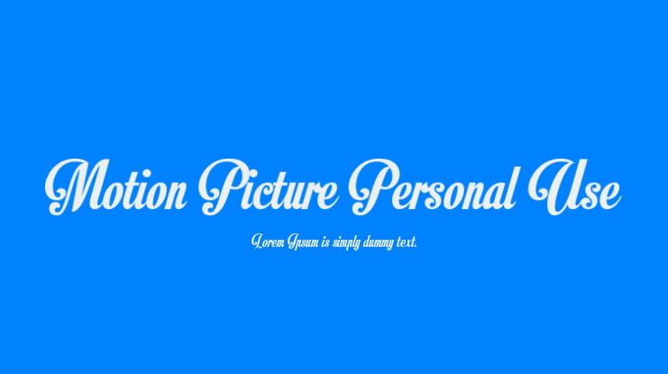 Motion Picture Personal Use Font