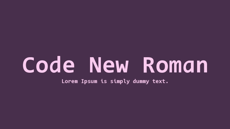 Code New Roman Font Family