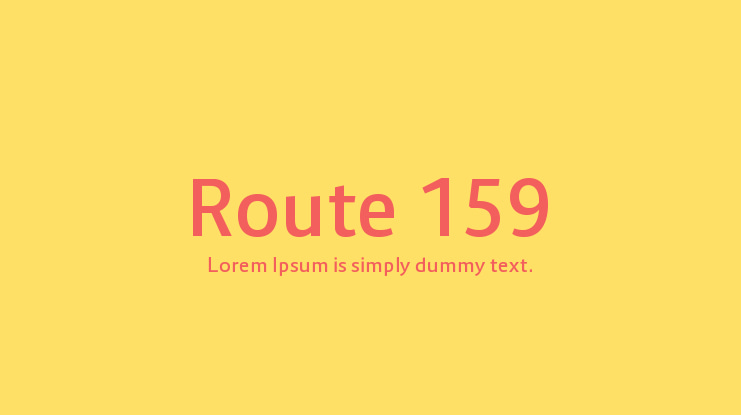 Route 159 Font Family