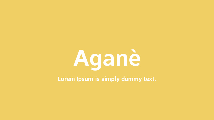 Aganè Font Family