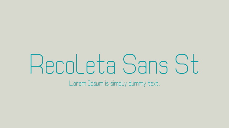 Recoleta Sans St Font