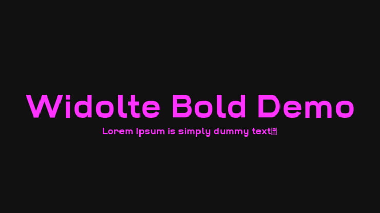 Widolte Bold Demo Font Family
