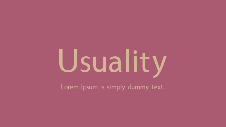 Usuality Font