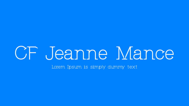 CF Jeanne Mance Font