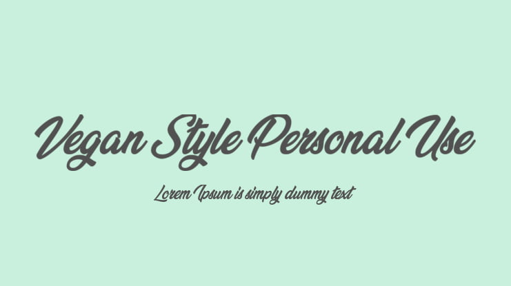Vegan Style Personal Use Font