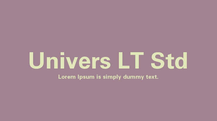 Univers LT Std Font Family