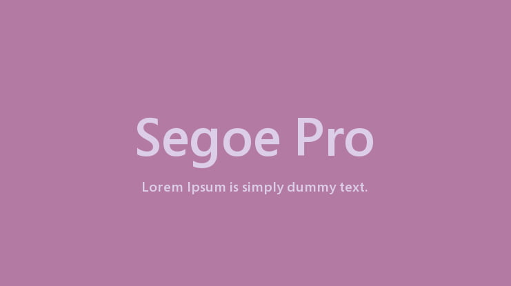 Segoe Pro Font Family