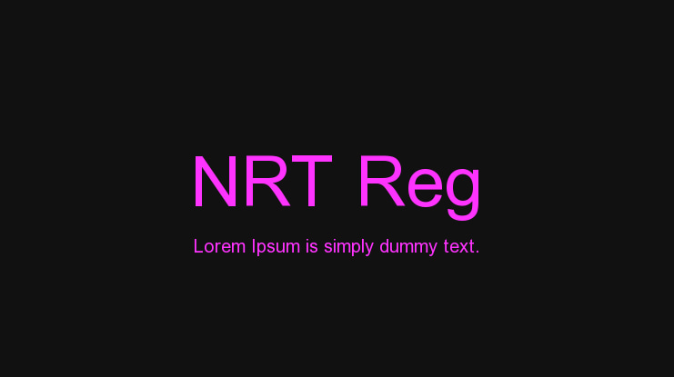 NRT Reg Font