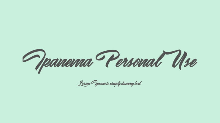 Ipanema Personal Use Font