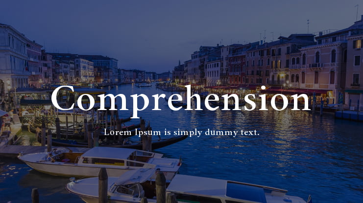 Comprehension Font