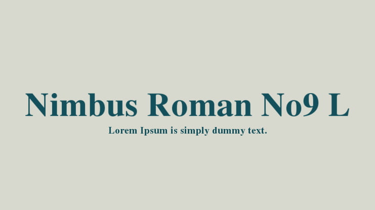 Nimbus Roman No9 L Font Family