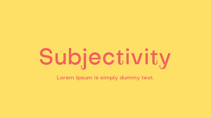 Subjectivity Font Family