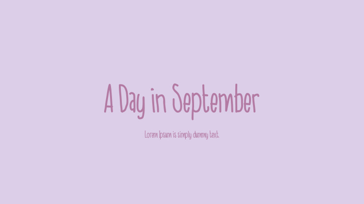 A Day in September Font