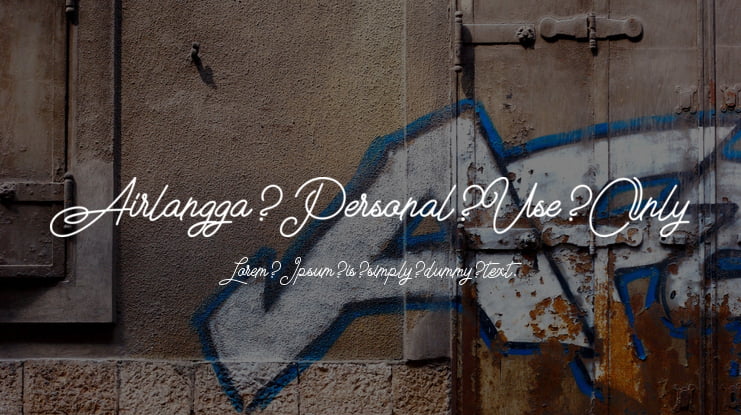 Airlangga Personal Use Only Font Family