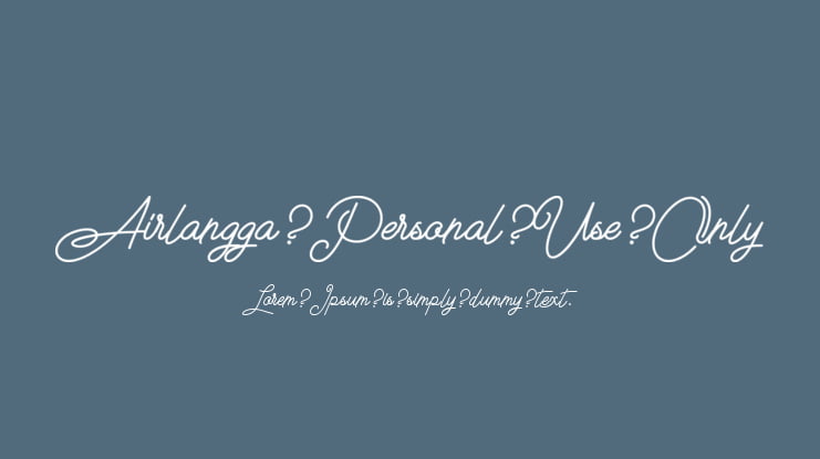 Airlangga Personal Use Only Font Family