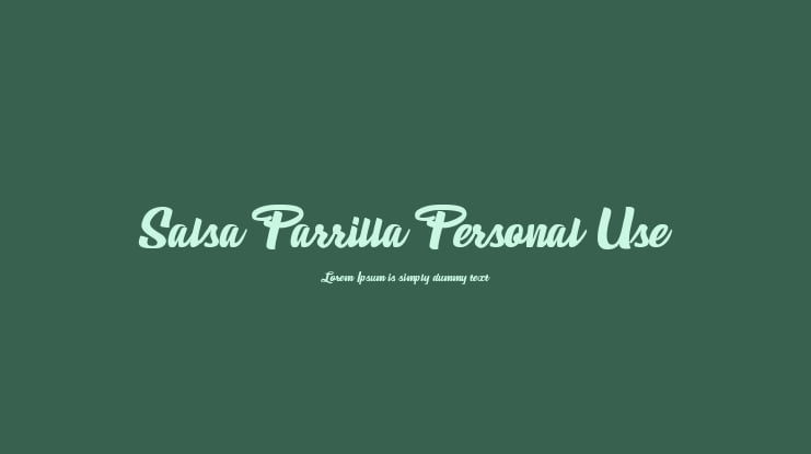 Salsa Parrilla Personal Use Font
