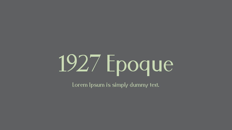 1927 Epoque Font