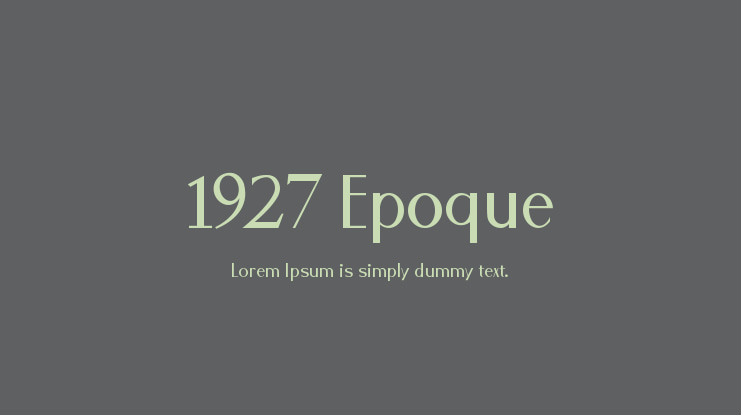 1927 Epoque Font