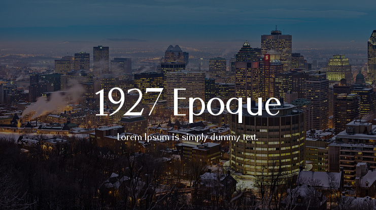1927 Epoque Font