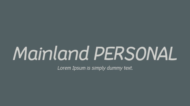 Mainland PERSONAL Font Family