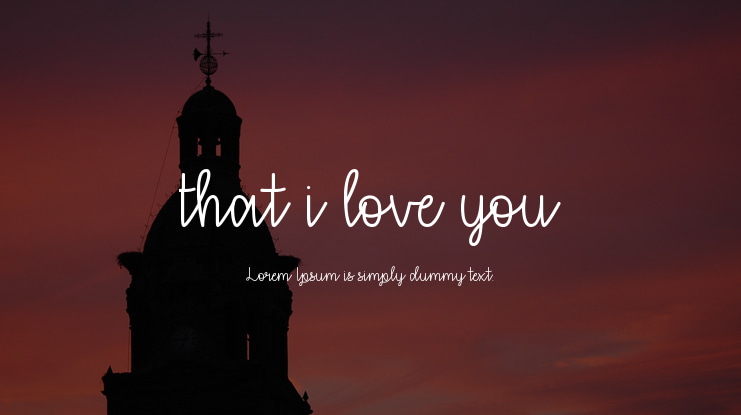 that i love you Font Family