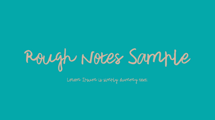 Rough Notes Sample Font Family