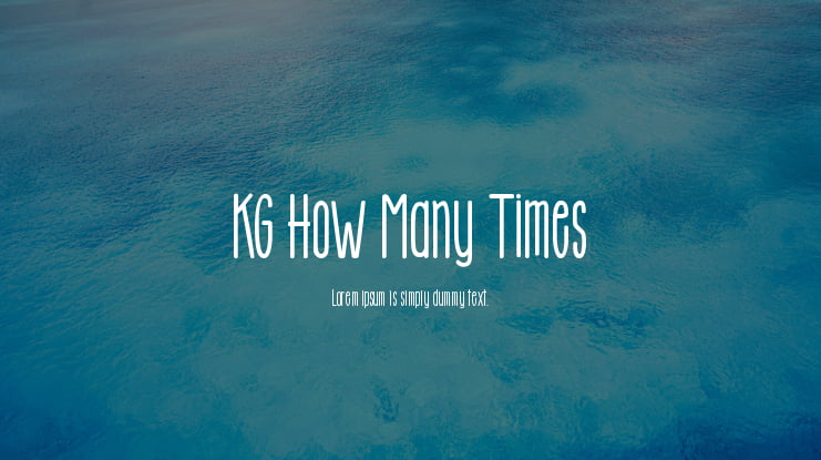 KG How Many Times Font