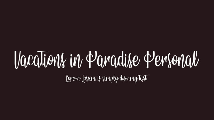 Vacations in Paradise Personal Font