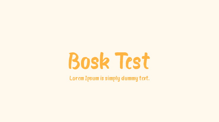 Bosk Test Font Family