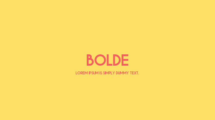 BOLDE Font